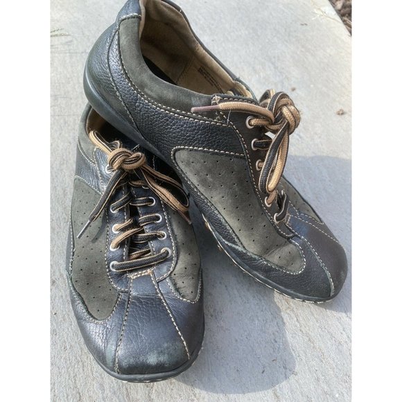 Womens Born Hawkeye W32141 Black Leather + Suede Bicycle Toe Comfort Oxford US 9 - Picture 1 of 8